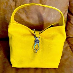 Dooney & Bourke Leather Hobo with Logo Lock NWT Sunset Yellow